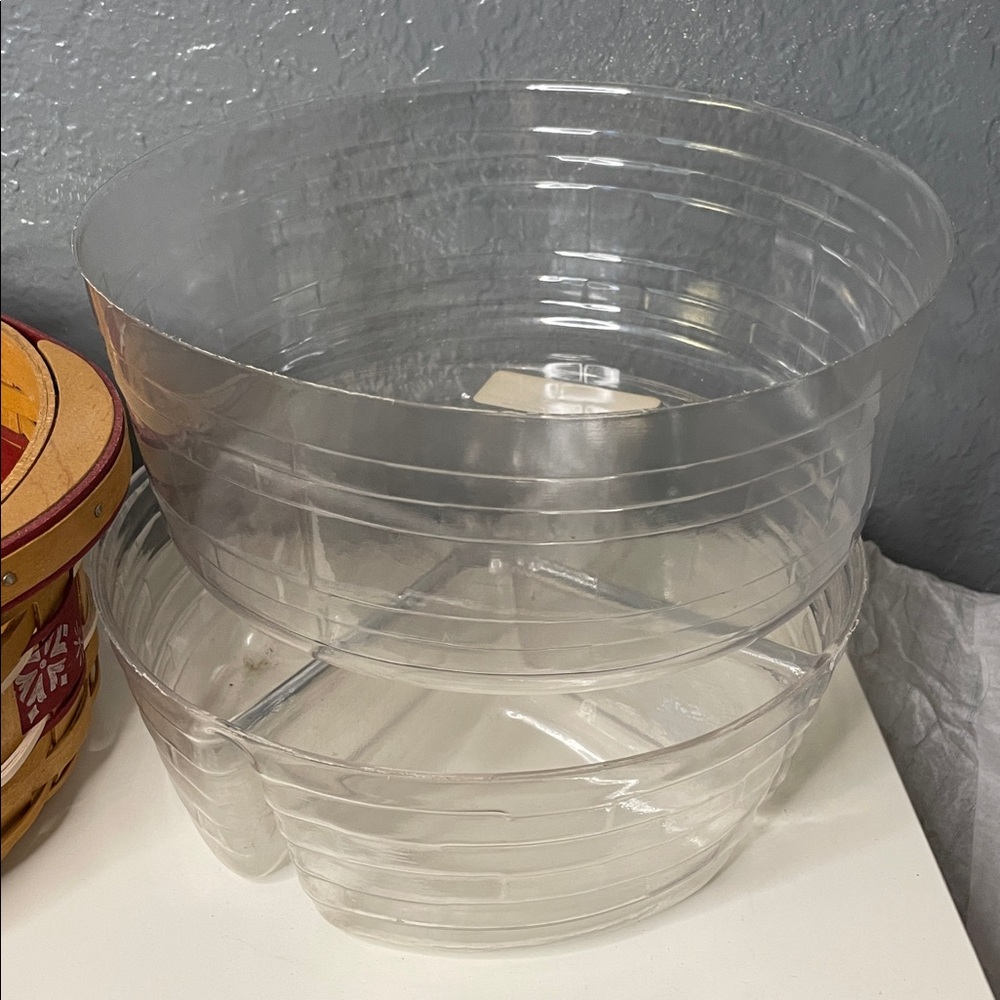 Longaberger 2010 Holiday Hostess Large Falling Snow Basket Divided & protector - Picture 2 of 11